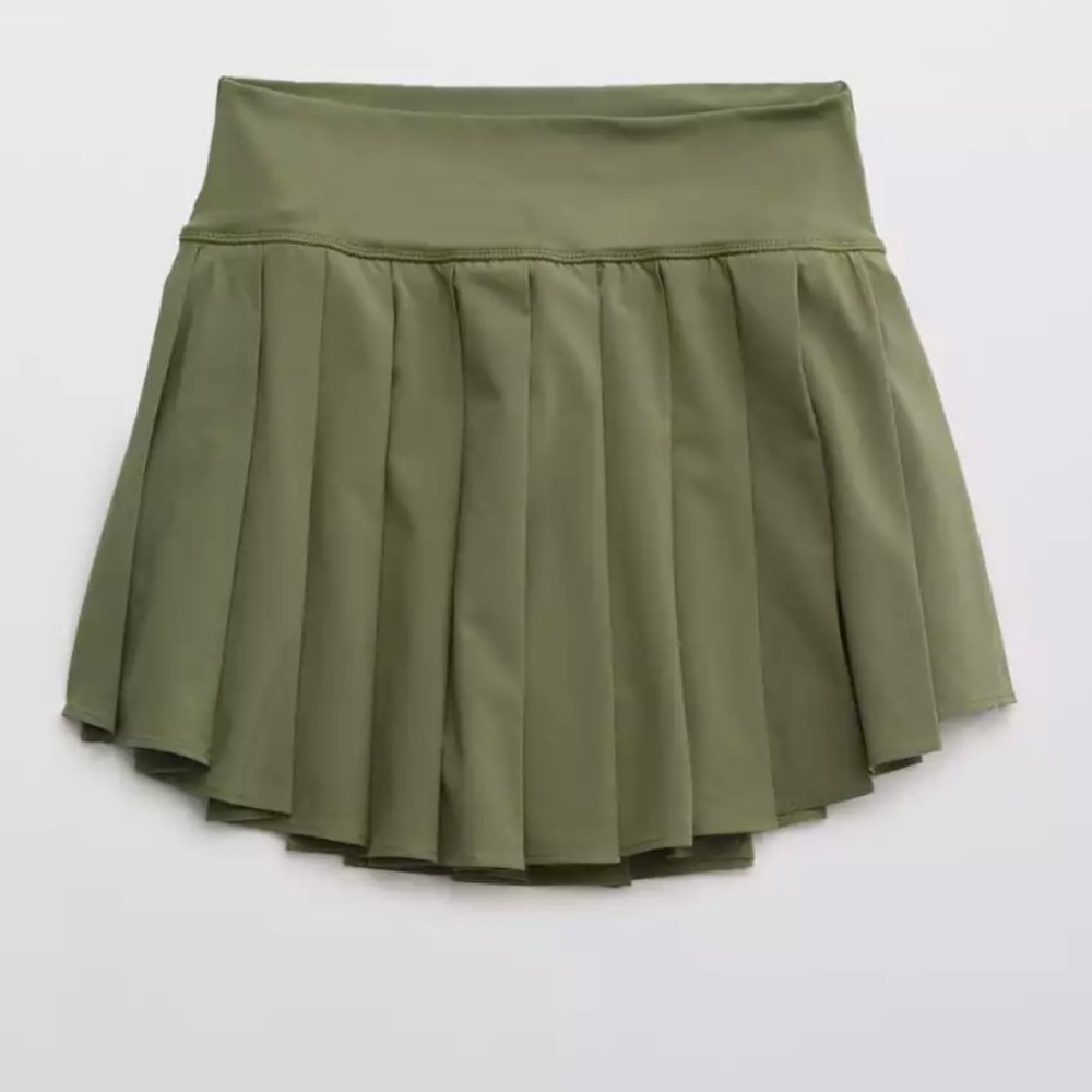 Army green aerie tennis skirt